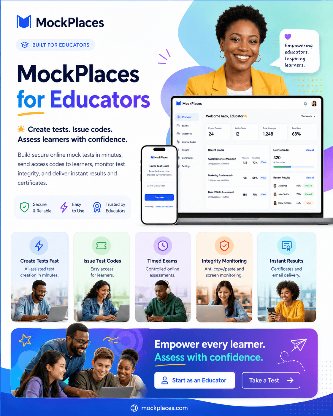 MockPlaces educator experience preview